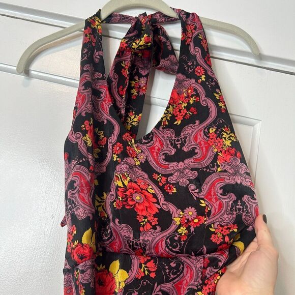 Anthropologie Modcloth We'll Meet Again Floral Retro Halter Maxi Dress Size 8 - Picture 7 of 12